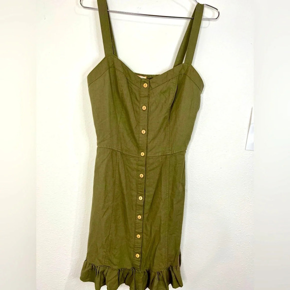 🆕 Angel Kiss Green Button Down Dress - Picture 1 of 8